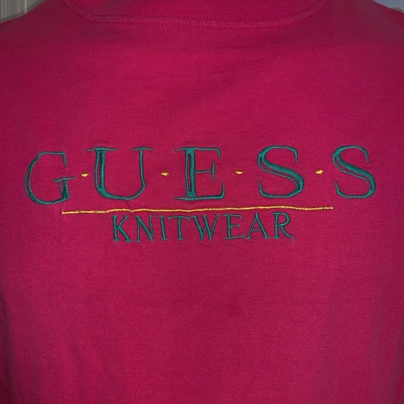 Georges Marciano Guess Knits T-Shirt Vintage 90’s Hot Pink Style: OSFM:Oversized - Picture 2 of 4